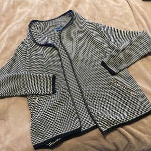 Mona B Cardigan with Leather Accent